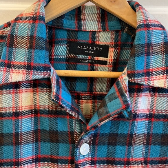 NWT Men’s All Saints Flannel Shirt - Picture 5 of 8